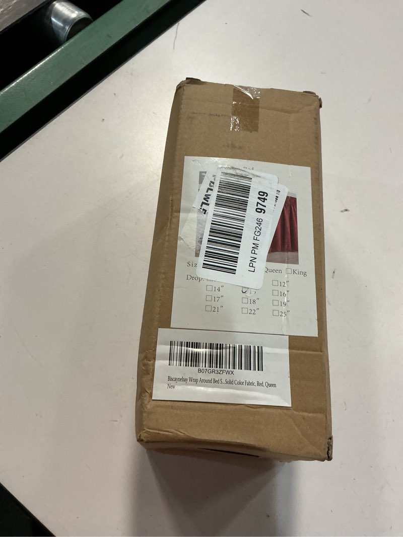 Condition photo showing New/Like New for Biscaynebay Wrap Around Bed Skirts for Queen Beds 15" Drop, Red Adjustable Elastic Dust Ruffles Easy Fit Wrinkle & Fade Resistant Silky Luxurious Fabric Machine Washable Queen-15" Drop Red