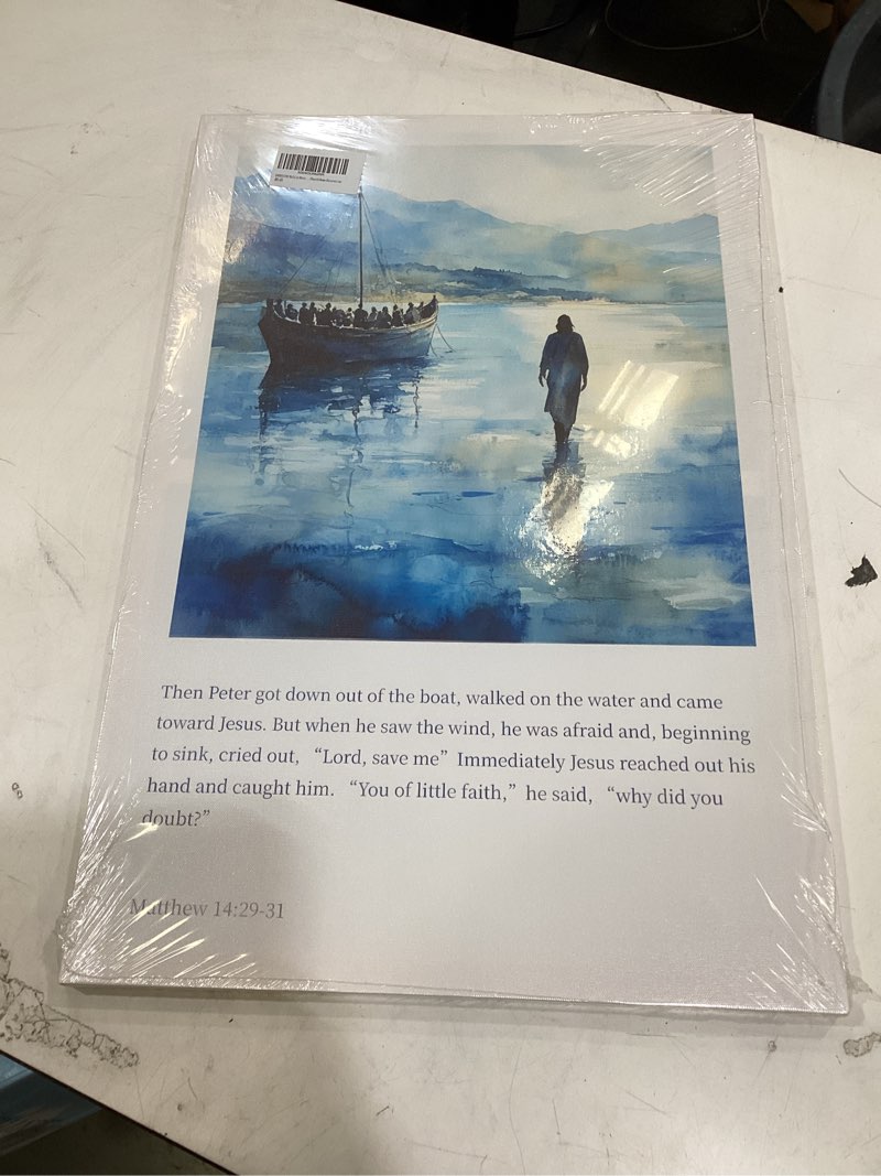 jesus walk on water bible canvas wall art christian paintings matthew 14:29-31 painting picture wall