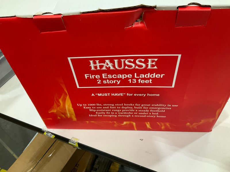Condition photo showing New/Like New for Hausse Retractable 2 Story Fire Escape Ladder, 13 Feet