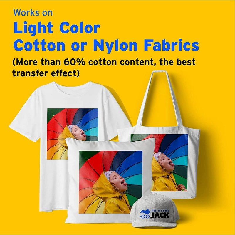 (Similar )Printers Jack Iron On Heat Transfer Paper for White & Light Fabrics - A4