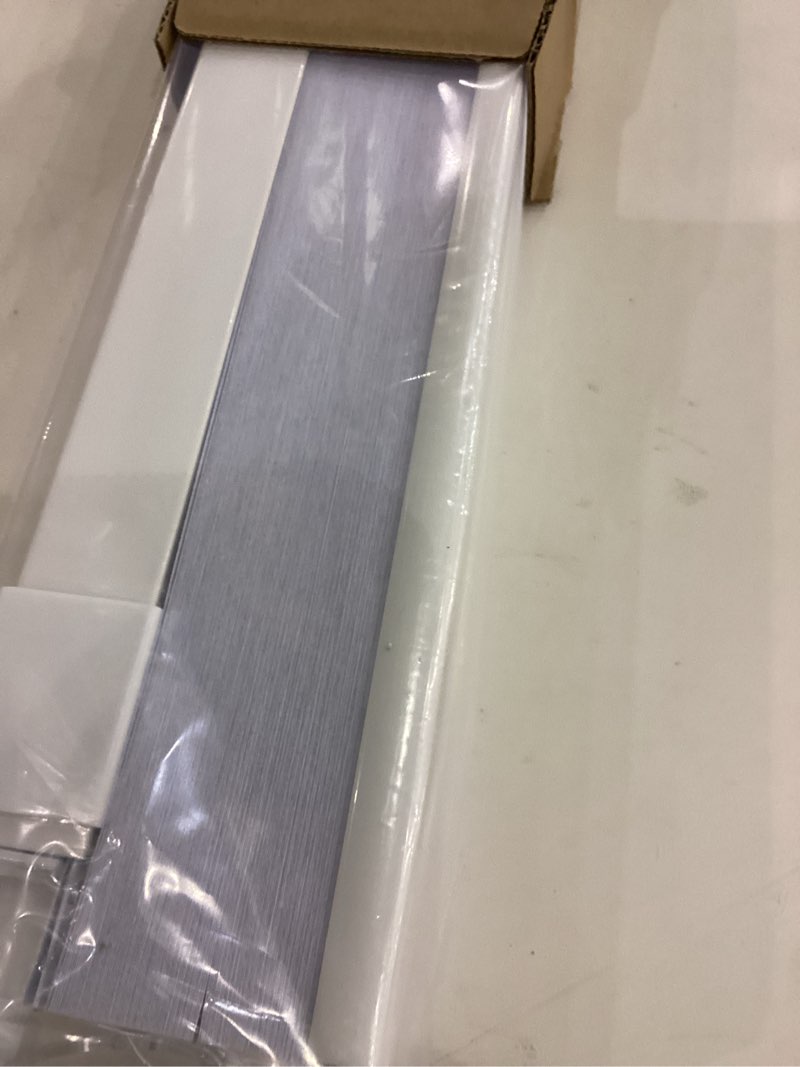 Condition photo showing Good Condition for LazBlinds Cordless Cellular Shades, No Tools No Drill Blackout Honeycomb Shades Pleated Blinds for Windows, 28" W x 64" H, Silver White Blackout-silver White 28'' W x 64'' H