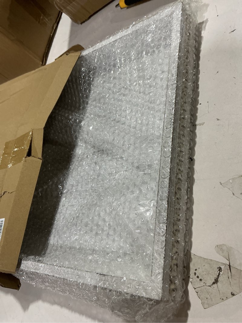 Condition photo showing Good Condition for Wooden Decorative Tray, Rectangular Serving Tray with Wood Bead, Farmhouse Big Tray for Ottoman, Countertop, Coffee Tabl, 16.5" x 13"x 1.6" (Retro White) 16.5" x 13" x 1.6" Retro White