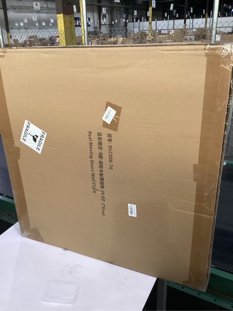 Condition photo showing New/Like New for HOIBAI Large Wall Clock, Wall Clocks for Living Room Decor 30 Inch Farmhouse Vintage Rustic Kitchen Wall Decor Vintage Roman Oversized Wall Clock for Home Bedroom House, Moving Gears Clock Black Walnut 30 Inch