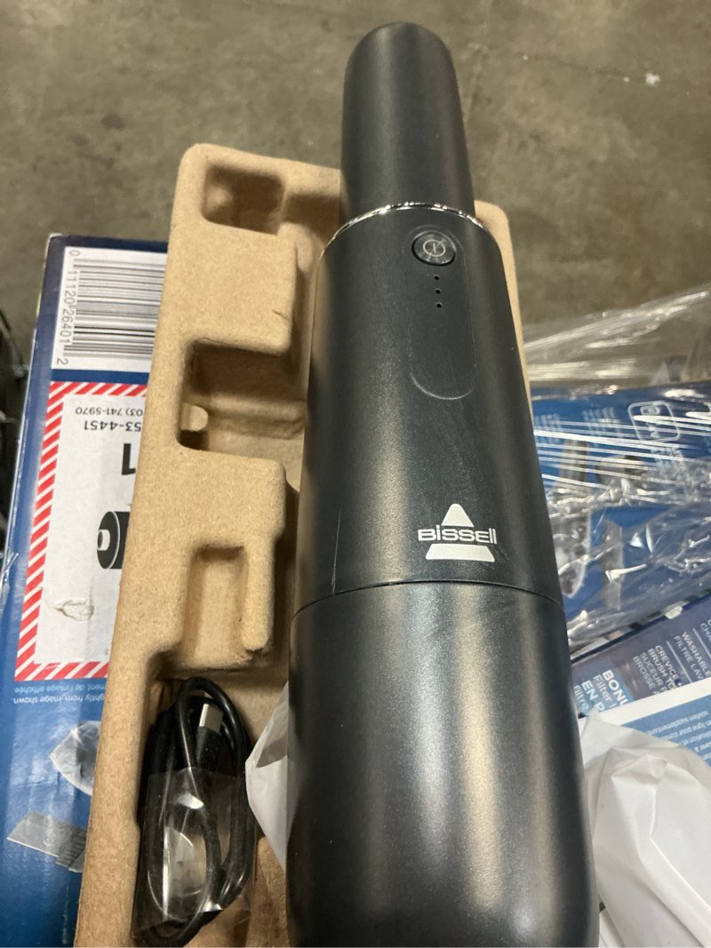 Condition photo showing As Is for bissell aeroslim cordless handheld vacuum cleaner, 7.2v