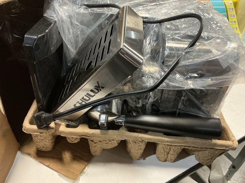 Condition photo showing As Is for CHULUX Cube Espresso Machine with Milk Frother Steam Wand, 20 Bar Professional Italian Pump Semi Automatic Espresso Coffee Machine for Home Cappuccino & Latte Maker