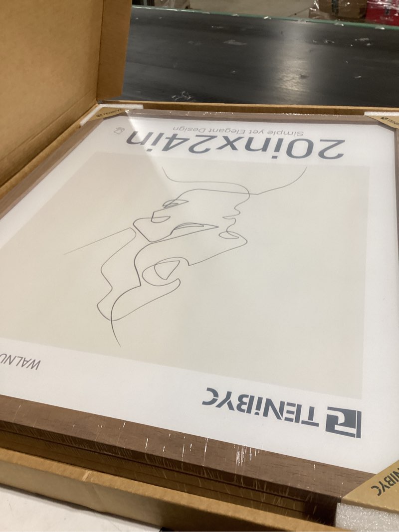 Condition photo showing New/Like New for TENIBYC 20x24 Walnut Poster Frame Set of 3 - Natural Brown, Solid Wood Picture Frame, Wall Hanging 3 Pack Walnut 20 x 24