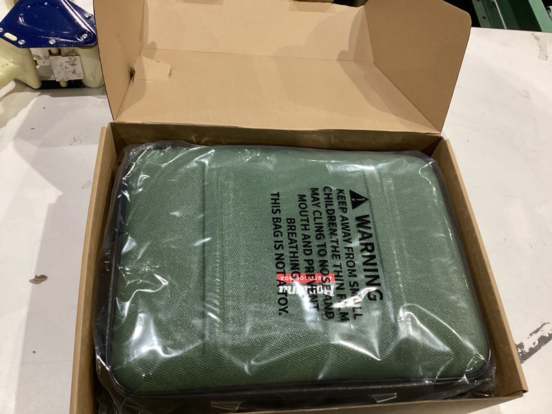 Condition photo showing Good Condition for Fireproof Document Box, Hard Case Fireproof Document Organizer with Lock, Water Resistant Safe Box for Important Documents Certificates Laptop Passports, Green