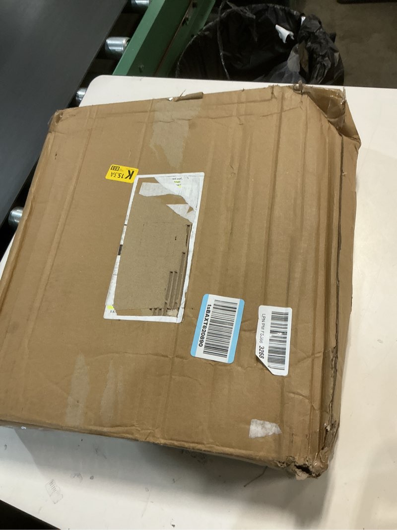 Condition photo showing Good Condition for dbest products Quik Cart Collapsible Rolling Crate on Wheels for Teachers Tote Basket, 80 lbs Capacity, Blue Lid Made from Heavy Duty Plastic and used as a Seat Standard Black, Blue