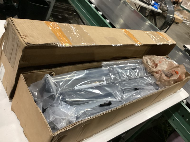 Condition photo showing As Is for 2 pack handrails for outdoor steps, wrought iron black stair railing kits & hand rails for indoor stairs for porch, concrete, wood&brick(fit 1-3 steps), metal railing for stairs & stair railing indoor 40.35"