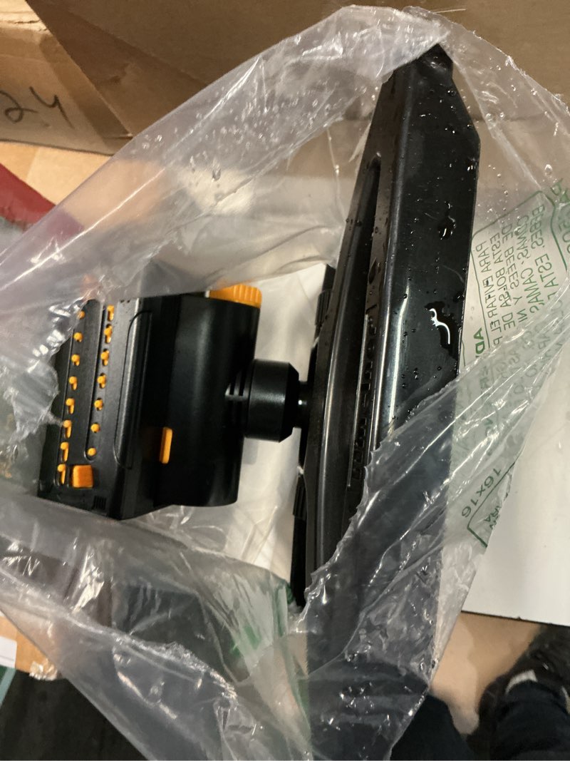 Condition photo showing As Is for melnor 65131amz minimax turbo oscillator sprinkler, 4000 sq. ft., 4-way adjustable, quick connect bundle, black, yellow quickconnect set sled base