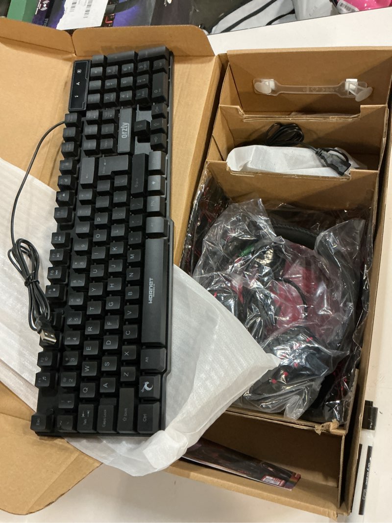 Condition photo showing New/Like New for Gaming Keyboard and Mouse and Mouse pad and Gaming Headset, Wired LED RGB Backlight Bundle for PC Gamers and Xbox and PS4 Users - 4 in 1 Edition Hornet RX-250 Black