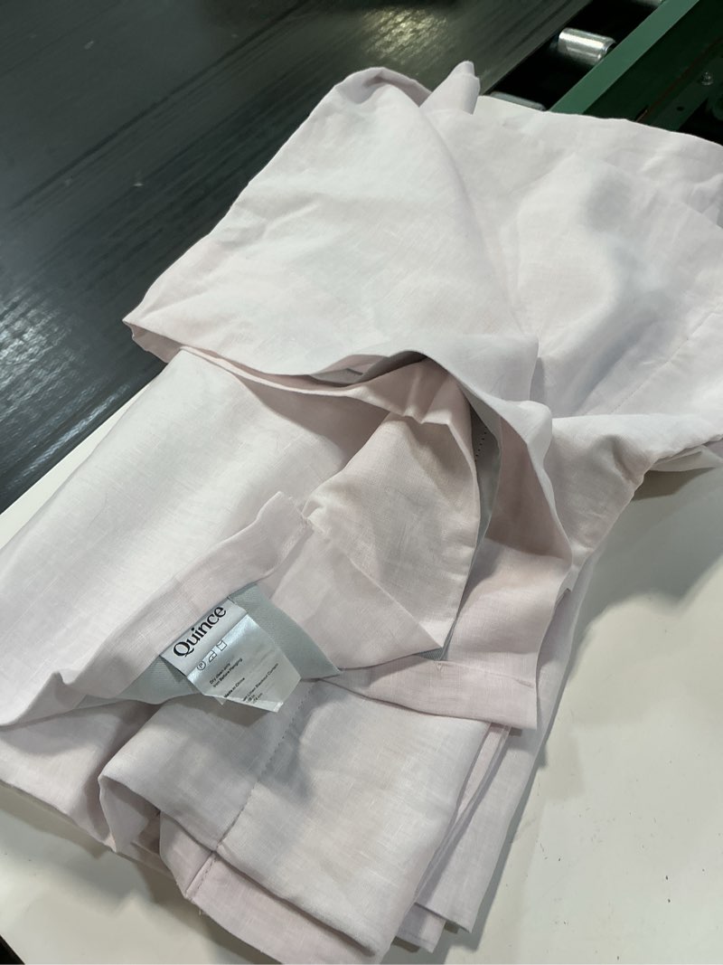 Condition photo showing Good Condition for european linen room darkening curtain single panel , 48x108, vintage blush