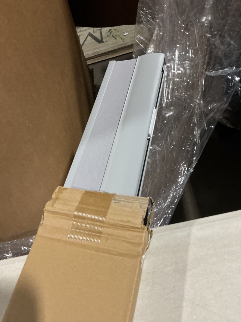 Condition photo showing As Is for no tools no drill top down bottom up cellular shades for windows, 1" blackout fabric, cordless honeycomb blinds for indoor window, thermal insulated noise reduction, custom size, grey