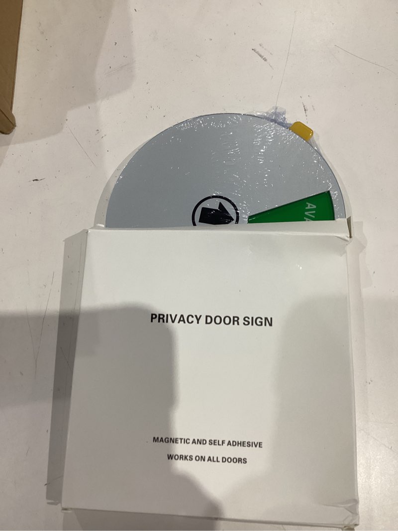 Condition photo showing New/Like New for Office Door Sign, Do Not Disturb/Available/Out of Office/In a Meeting/Back Soon/Working Remotely 6 Options, Privacy Door Sign-6 Inches-Silver Style 2-Silver