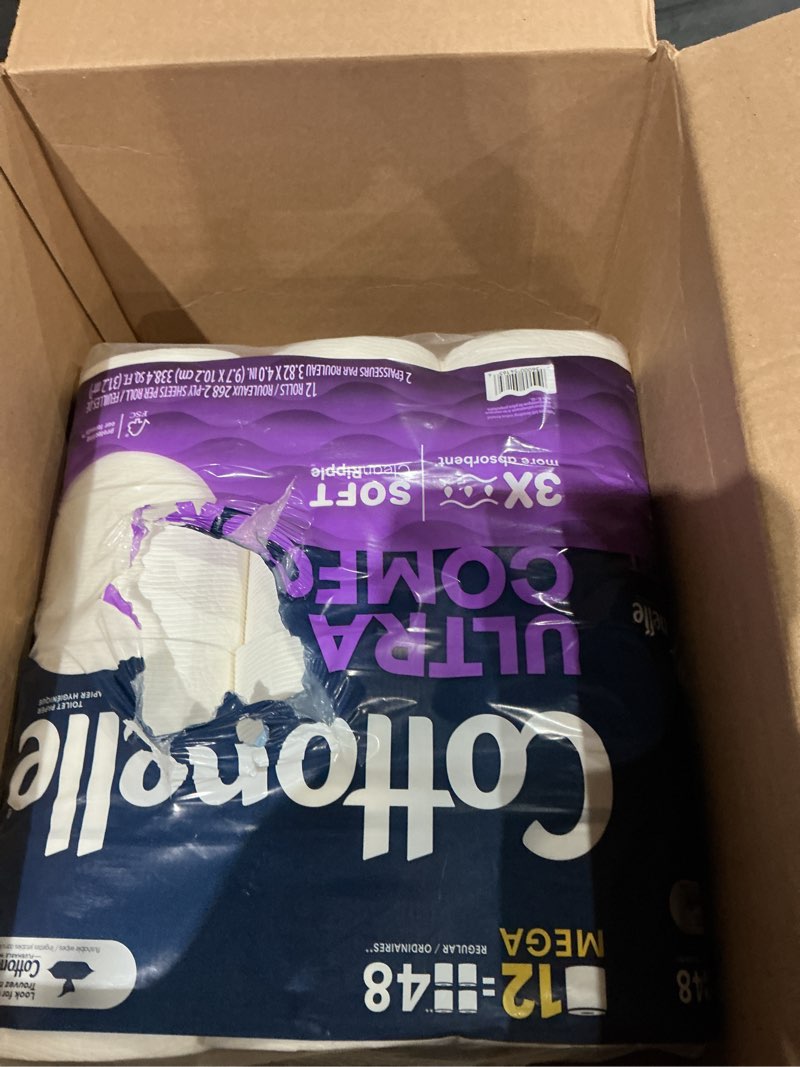 Condition photo showing Good Condition for cottonelle ultra comfort toilet paper  strong toilet tissue  12 mega rolls (12 mega rolls = 48 regular rolls)  268 sheets per roll