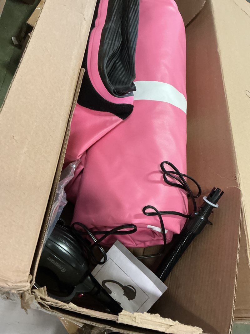 Condition photo showing As Is for Air Mat Tumble Track 4 inches Thickness Inflatable Gymnastics Mat for Home Use/Training/Cheerleading/Yoga 10/13/16/20ft with Electric Air Pump blue 13' x 3.3' x 4\" (L x W x H) (similar). 