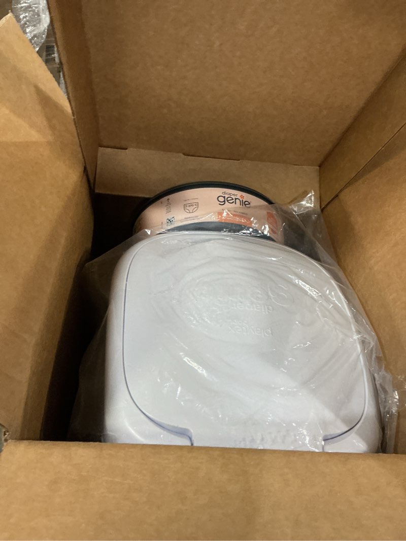 Condition photo showing As Is for Playtex Diaper Genie Complete Pail with Built-In Odor Controlling Antimicrobial, Includes Pail & 1 Refill, White , 8.36 Pound White Pail + 1 Refill