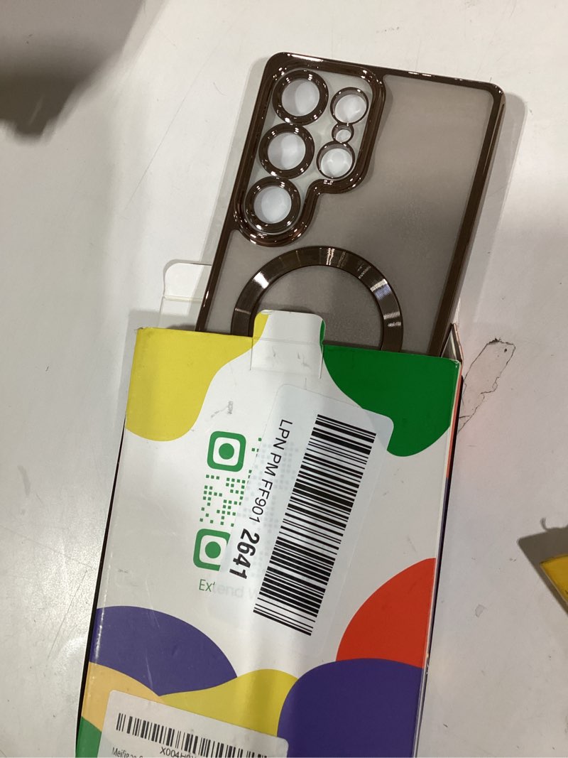 Condition photo showing Good Condition for Meifigno Case for Samsung Galaxy S25 Ultra 6.9 inch, [Compatible with MagSafe] [2X HD Screen Protectors] [Glitter Card & Wrist Strap] Full Lens Protection Case for Galaxy S25 Ultra, Desert Titanium Desert Titanium S25 Ultra 6.9 inch