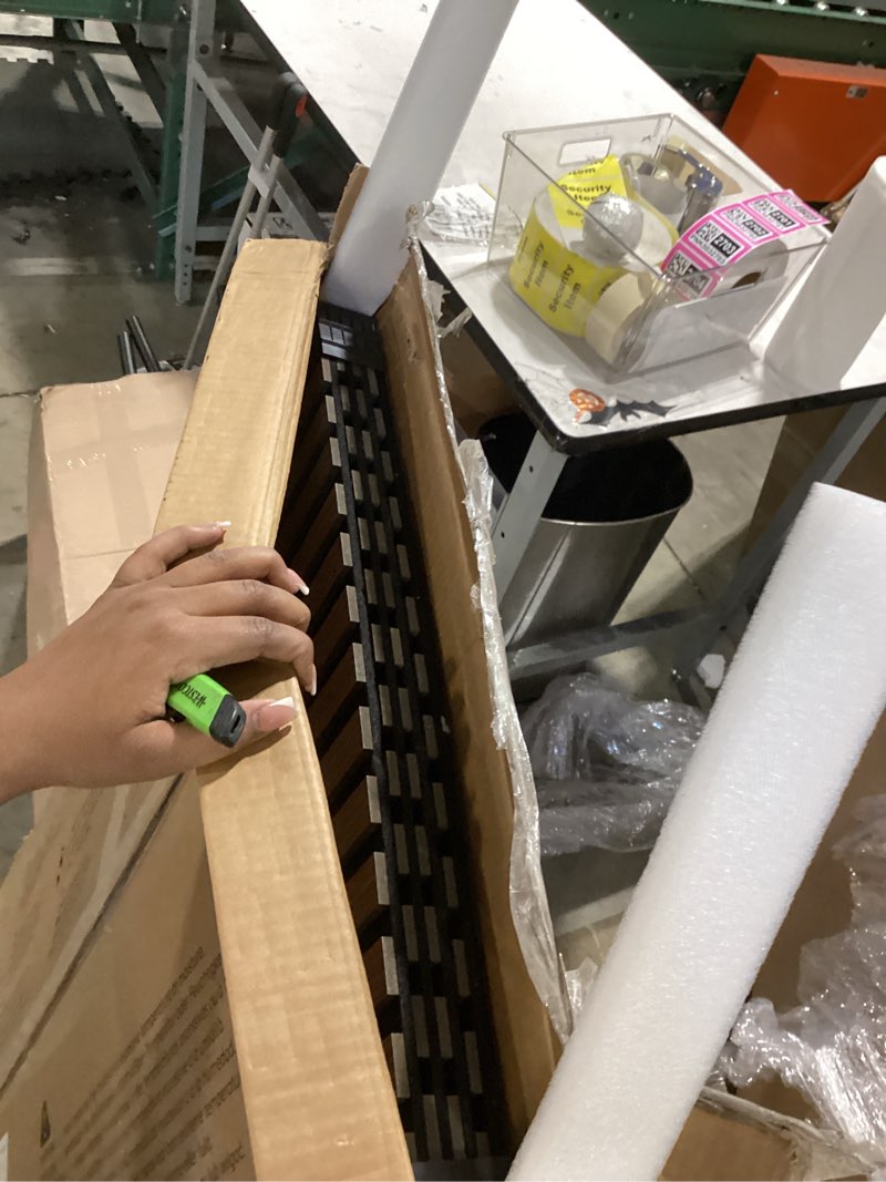 Condition photo showing Good Condition for tonor wood wall panels for wall, 4 pack 47.2" x 23.6"(31ft²) acoustic wall panels, wood slat acoustic panels for noise cancelling and decoration, living room, bedroom, office, walnut 4 pcs walnut