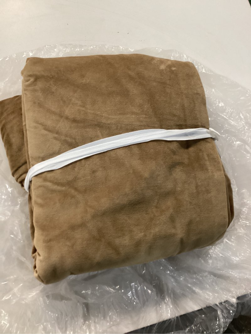 Condition photo showing New/Like New for cotton velvet curtain, 48x96, camel 1pc