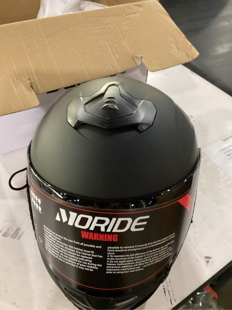 Condition photo showing Good Condition for full face motorcycle helmet with spoiler - advanced aero design for men and women (unisex) matte black large