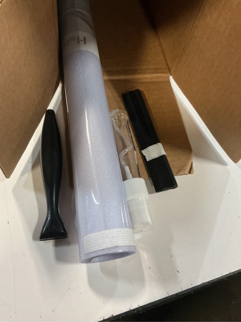 Condition photo showing As Is for rabbitgoo window privacy film frosted glass film, decorative cling uv sun blocking decals, frosting window clings for home bathroom door coverings, 23.6 x 78.7 inches clear 23.6" x 78.7"
