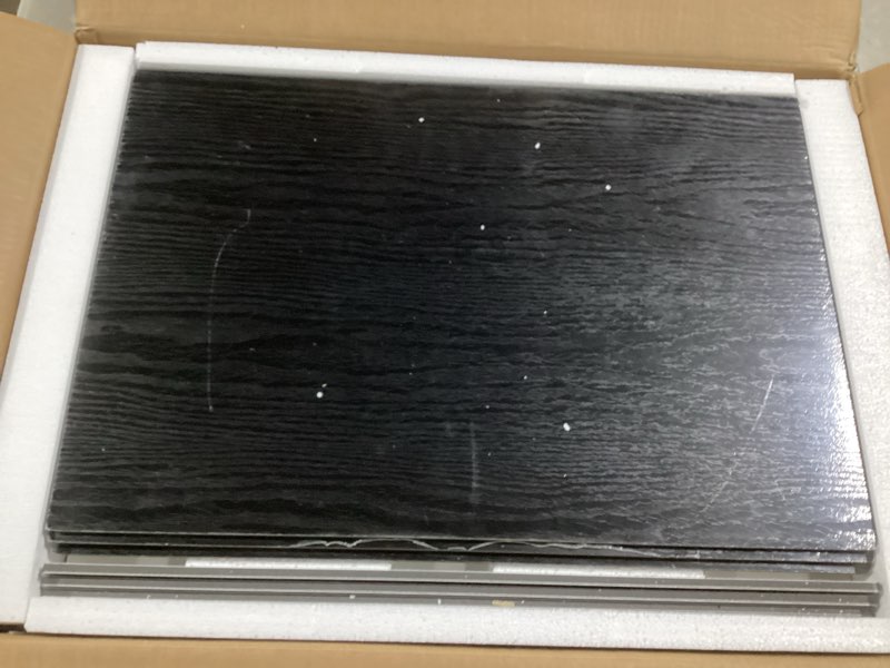 Condition photo showing Good Condition for 6-Pack PVC Composite Board Wire Rack Covers for Pantry - Imitation Wood-Look 24x16 Inch, Closet, Bathroom, Waterproof Scratch Resistant Easy Install, Wood Shelf Covers for Wire Shelving,Black 24*16In Black