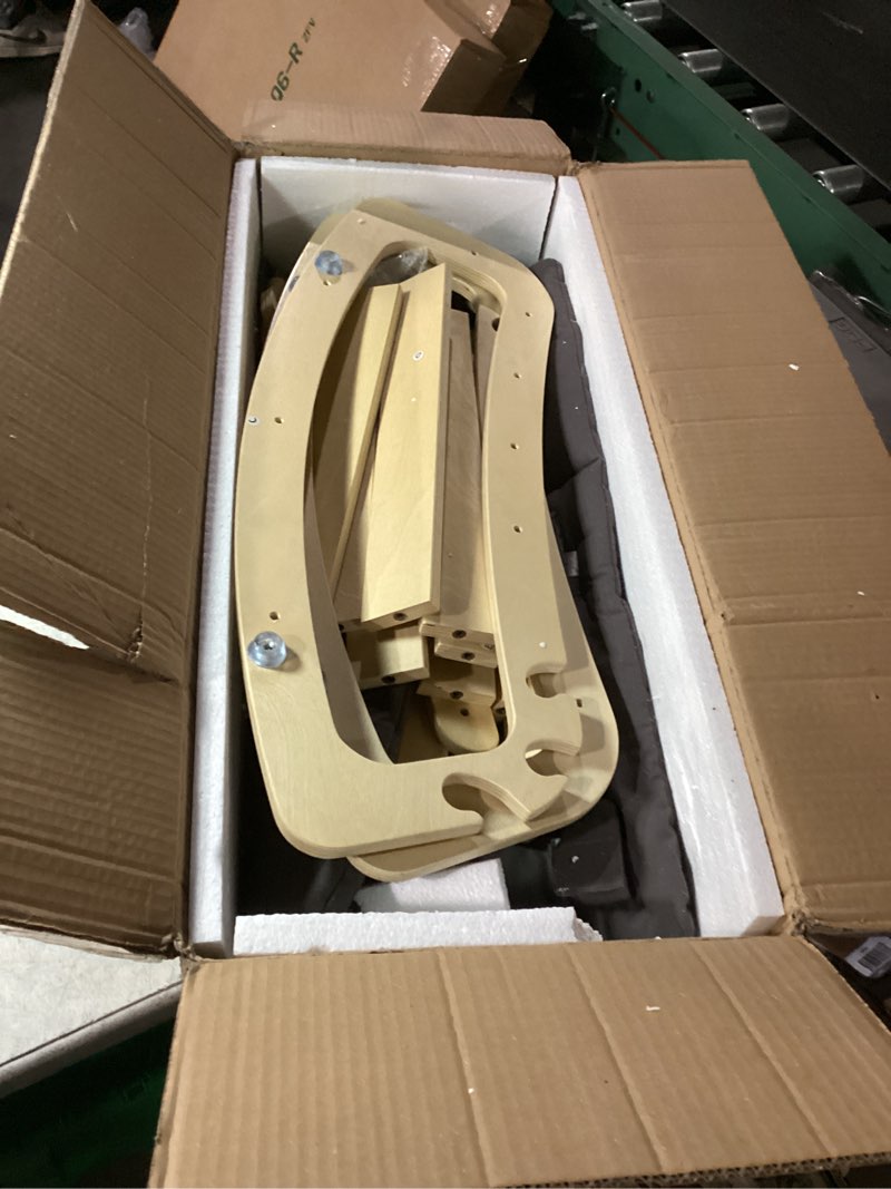 Condition photo showing New/Like New for Kids Rocking Chair Cushion Pad Set Toddler Rocking Chair Indoor Outdoor Wooden Rocker Child Patio Rocker for Porch Balcony Lawn Indoor Outdoor(Brown,Ages 2-5) Brown Ages 2-5