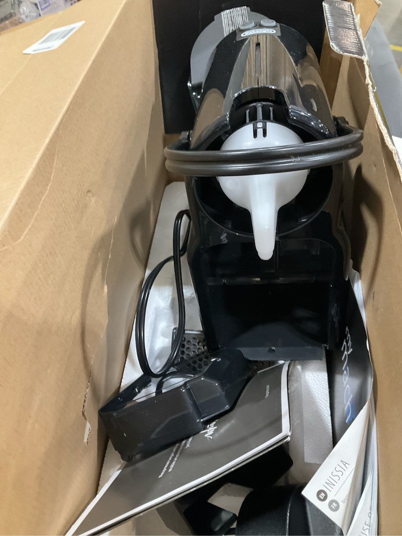 Condition photo showing As Is for nespresso inissia espresso machine by de'longhi with milk frother, 24 ounces, black