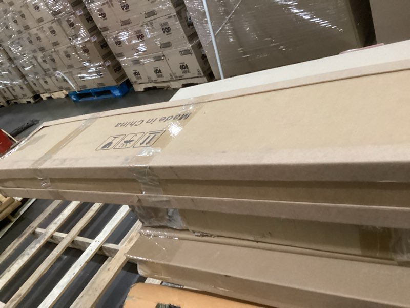 Condition photo showing As Is for 72 Inch Fireplace Mantel Shelf with Corbels, Rustic Floating Shelf for Wall, Wooden Fireplace Mantle for TV Mounting & Living Room, Brown 72" Brown