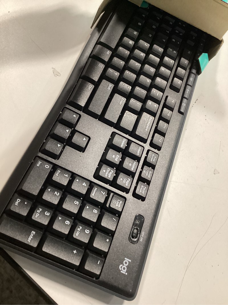 Condition photo showing As Is for Logitech MK270 Wireless Keyboard and Mouse Combo for Windows, 2.4 GHz, 8 Multimedia Keys, PC, Laptop, Wireless Keyboard Compact Mouse Combo - Black Black 1 Pack Combo