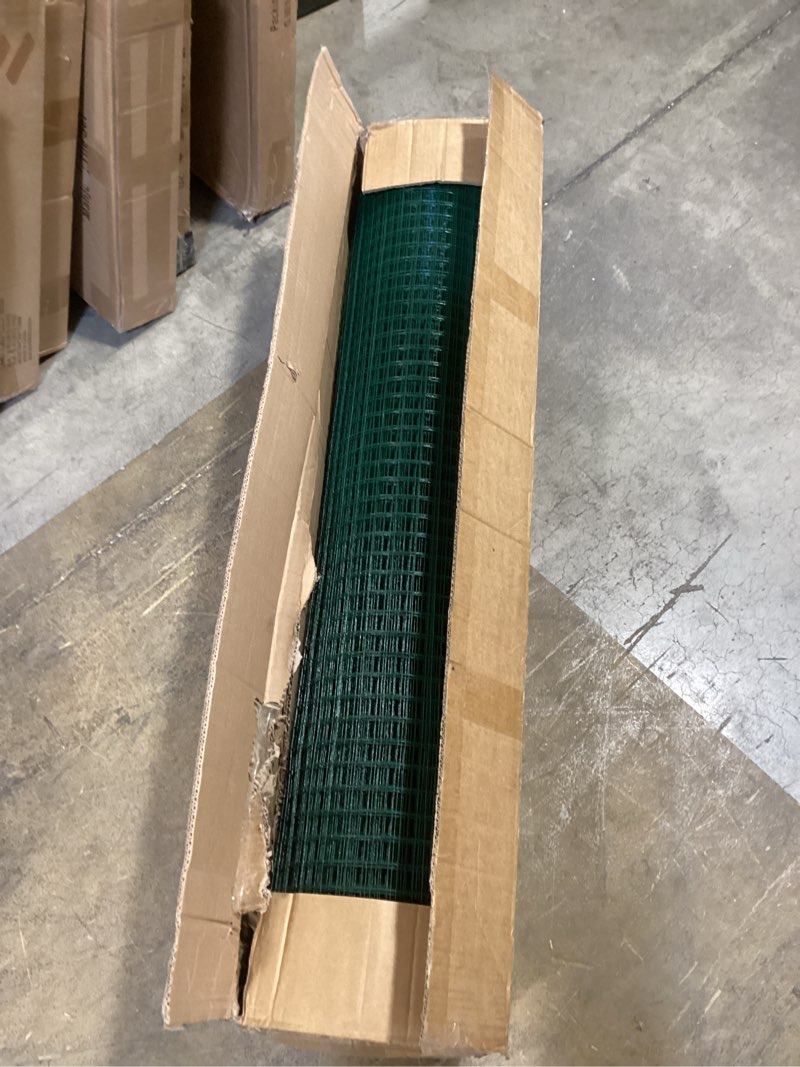 Condition photo showing As Is for tongmo 48" x 100' green chicken wire fencing, 19 gauge green wire fence, 1"x1" mesh size metal welded wire garden fence roll, poultry netting for rabbit/duck/chicken