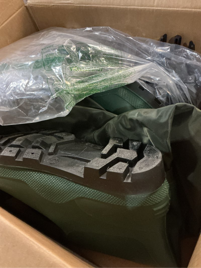 Condition photo showing As Is for tidewe bootfoot chest wader, 2-ply nylon/pvc waterproof fishing hunting waders with boot hanger for men women green brown m14 green