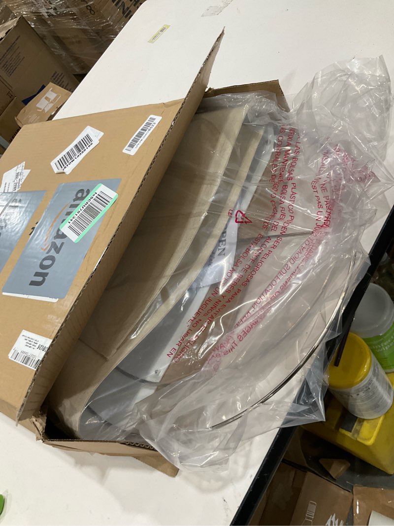 Condition photo showing Good Condition for Aspen Creative 38026, Collapsible Empire Transitional Spider Shade, 13" Top x 15" Bottom x 10" Slant, Oatmeal Linen 13" Top x 15" Bottom x 10" Slant Oatmeal