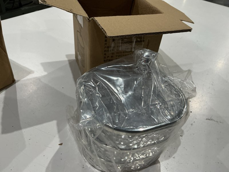 Condition photo showing Good Condition for leture 3-layers rotatable jewelry organizer storage box, clear ripple jewelry holder case for ring earring necklaces bracelets makeup hair accessories, small rotating jewelry tray for women (clear)