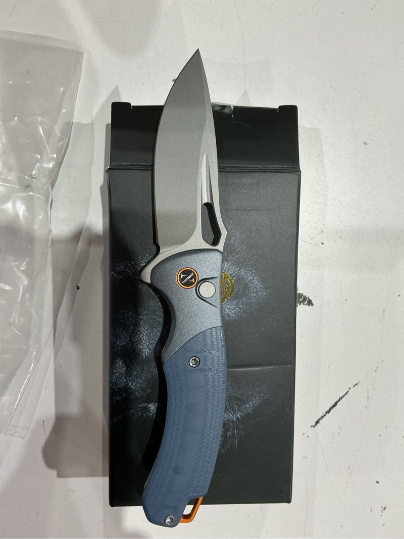 Condition photo showing New/Like New for nedfoss heron edc pocket knife, 2.95\" japanese vg10 steel blade button lock knife with lightweight b