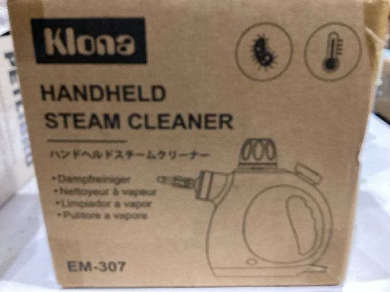 Condition photo showing New/Like New for KLONA Steam Cleaner, Multi-Purpose Handheld with 10 Accessories for Removing Steam Cleaner for All Dirt, Upholstery Furniture, Sofa, Tiles, Floor,Car, Window, Bathroom,Upholstery