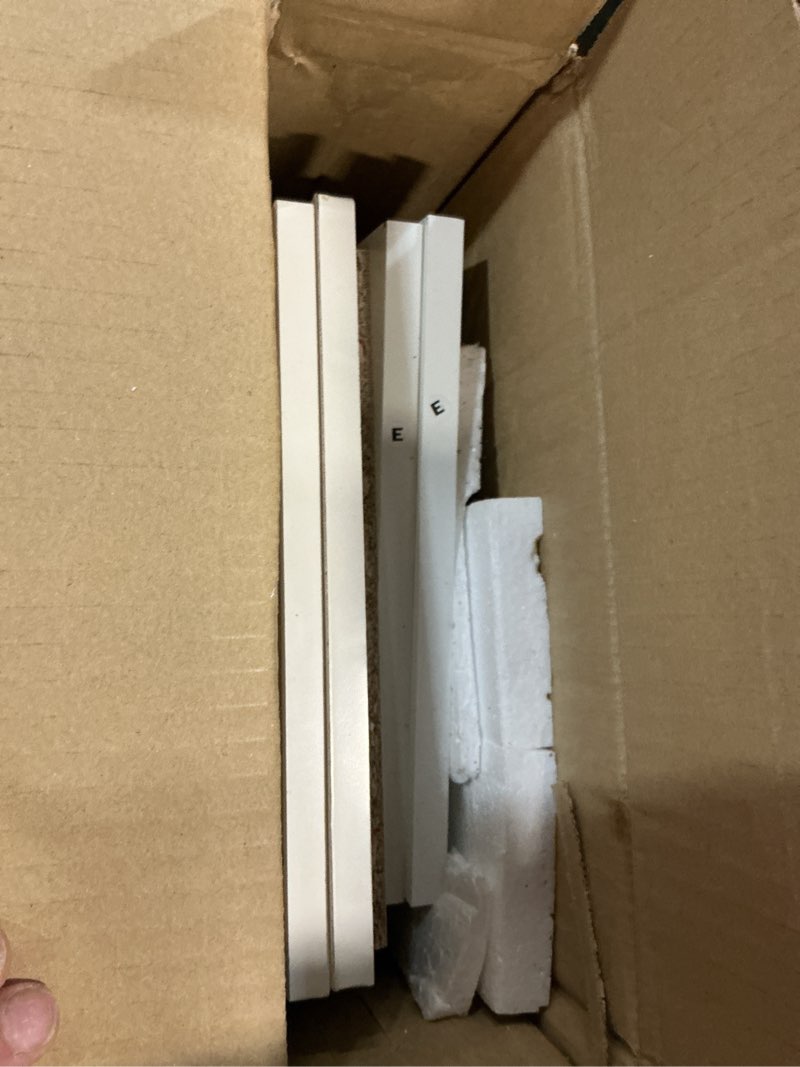 Condition photo showing As Is for furinno reed closet organizers and storage, 5-cube reversible closet shelves, closet organization shelf, 9.4 x 19.5 x 31.5, for bedroom, closet, white white 5-cube