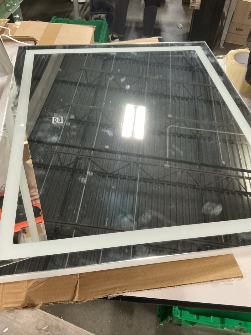 Condition photo showing Good Condition for set of 2 HNV 22\"x20\" Lighted Vanity Mirror – Large Makeup Mirror with 3-Color Dimmable LED Lights, 10X Magnification, Touch Control, Tabletop or Wall Mount Mirror for Bedroom & Dressing Room (White) White 22\"L x 20\"W