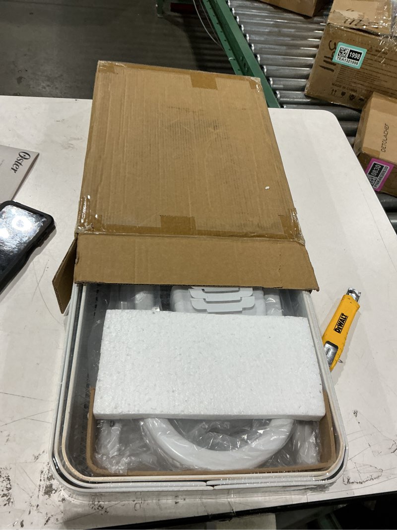 Condition photo showing New/Like New for 3 tier heavy duty white metal rolling cart with lockable wheels, three tier roller book snack cart, utility storage organizer carts for kitchen, bathroom, garage, baby diaper, craft, art, teacher simple white 3 tier