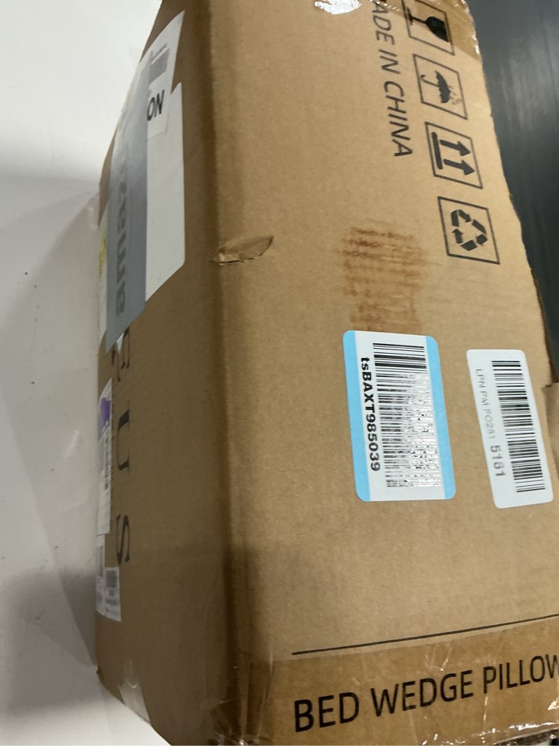 Condition photo showing New/Like New for BDEUS 4PCS Orthopedic Bed Wedge Pillow Set for Sleeping, Post Surgery Foam Support Pillows for Back, Neck and Leg Pain Relief, Adjustable Triangle Pillow – Acid Reflux, GERD & Snoring Recovery White & Navy 4 Piece Set