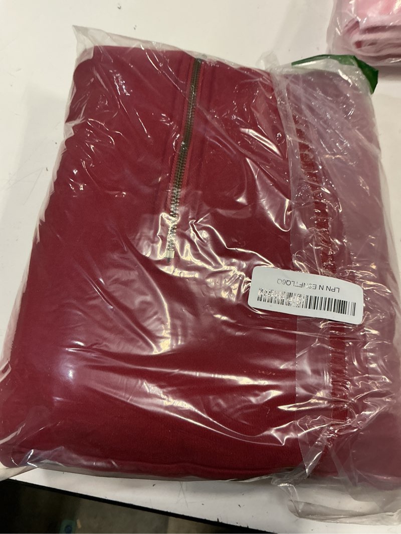 Condition photo showing Good Condition for faiable women's oversized washed quarter zip hoodie loose fit pullover sweatshirt with pockets red medium