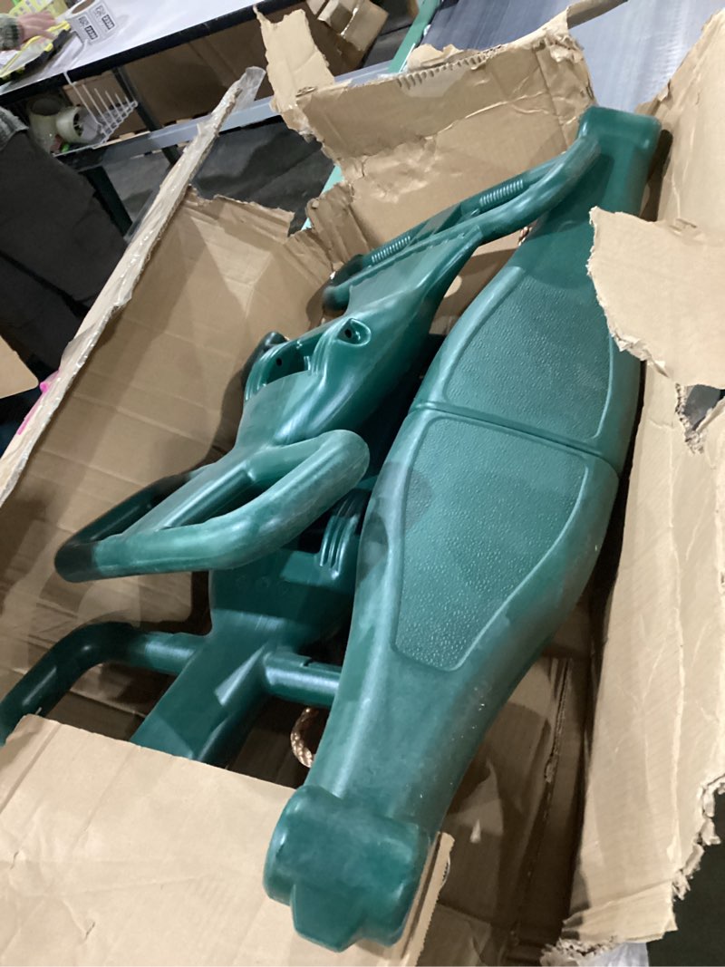 Condition photo showing Good Condition for Swing-N-Slide WS 3452 Heavy Duty Two Person Dual Glider Swing, with Coated Chains to Prevent Pinching, 18" W x 25 in H x 40" L, Green
