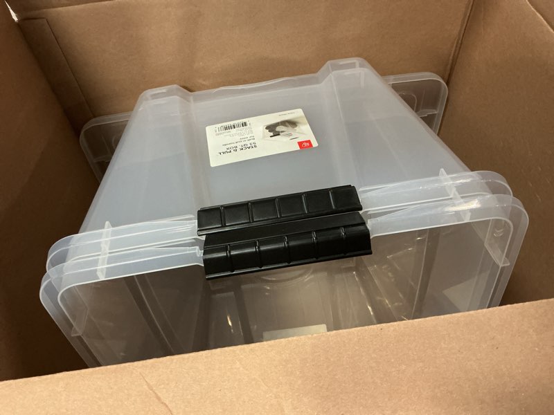 Condition photo showing Good Condition for 2pcs iris usa 53qt plastic storage bin with lid and secure latching buckles