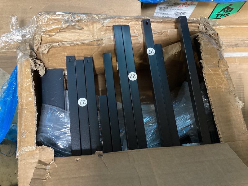 Condition photo showing As Is for bellemave queen loft bed with desk & storage stairs, metal queen size loft bed frame with iron nets, led lights & usb ports, heavy duty adult loftbed for bedroom, noise-free, black wood black wood queen