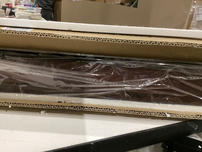 Condition photo showing As Is for Verani Medals Display Case - Military Challenge Coin Display Shadow Box - Pin Display Cabinet with Removable Shelves and Pinnable Background for Badges Ribbons Insignia Buttons Overized Mahogany Rectangle-Mahogany Oversized