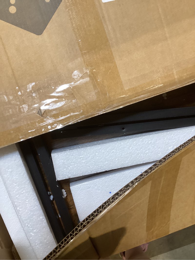 Condition photo showing Good Condition for need office computer desk - 47.2l sturdy and heavy duty folding laptop table,writing table/home office desk/sewing table,no assembly required,rustic brown ac5fb(120 * 60) rustic brown & black frame 47inch