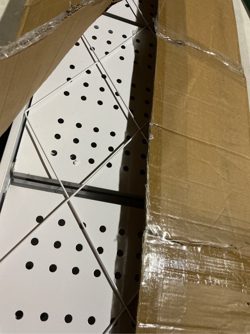 Condition photo showing As Is for BRIAN & DANY 5-Tier Foldable Storage Shelves with Wheels, Folding Metal Rack Shelving Unit, Heavy Duty No Assembly Organizer Shelf for Garage, Kitchen, Basement, Pantry, White 5-Tier(White)