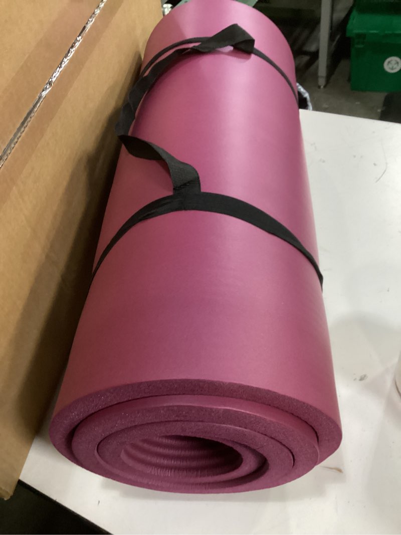 Condition photo showing Good Condition for retrospec solana yoga mat 1" thick w/nylon strap for men & women - non slip exercise mat for home yoga, pilates, stretching, floor & fitness workouts boysenberry 1 inch