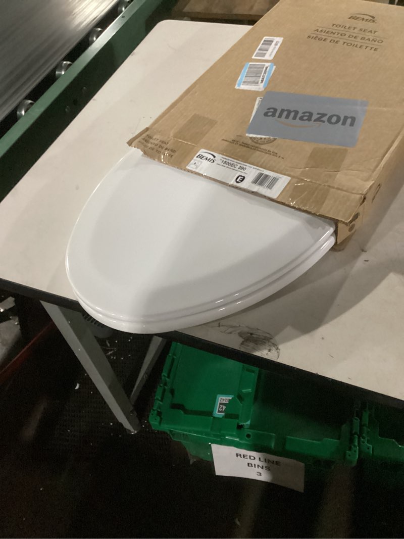 Condition photo showing Good Condition for Bemis 1500EC 390 Lift-Off Wood Elongated Toilet Seat, Cotton White (Pack of 1)